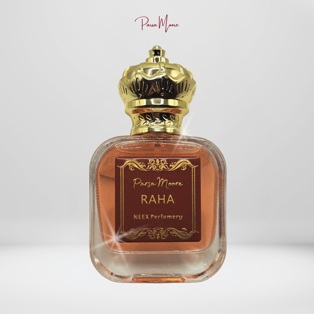 NEEX Raha perfume bottle – created by Parsa Moore