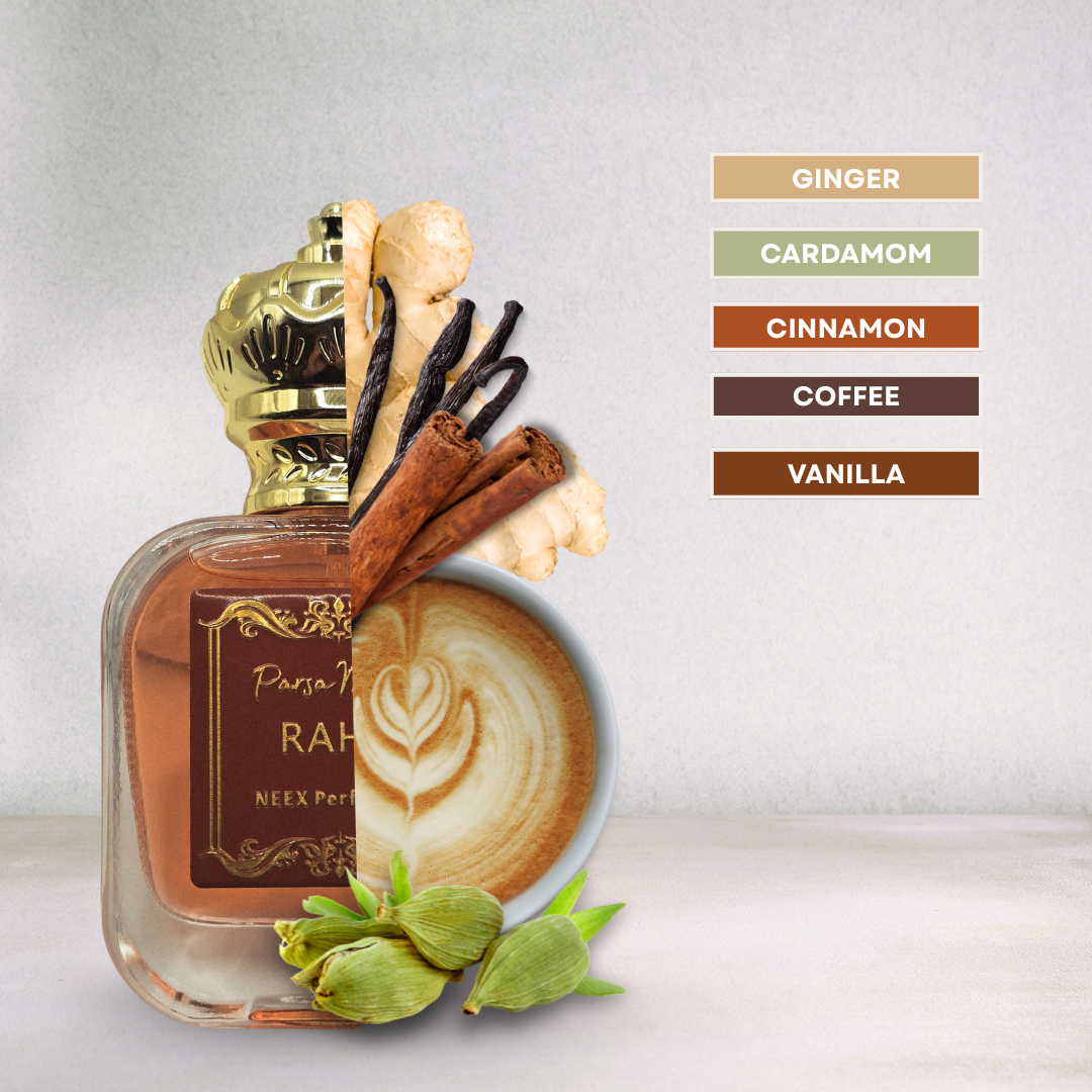Luxury fragrance with cinnamon, coffee, and vanilla – warm & indulgent