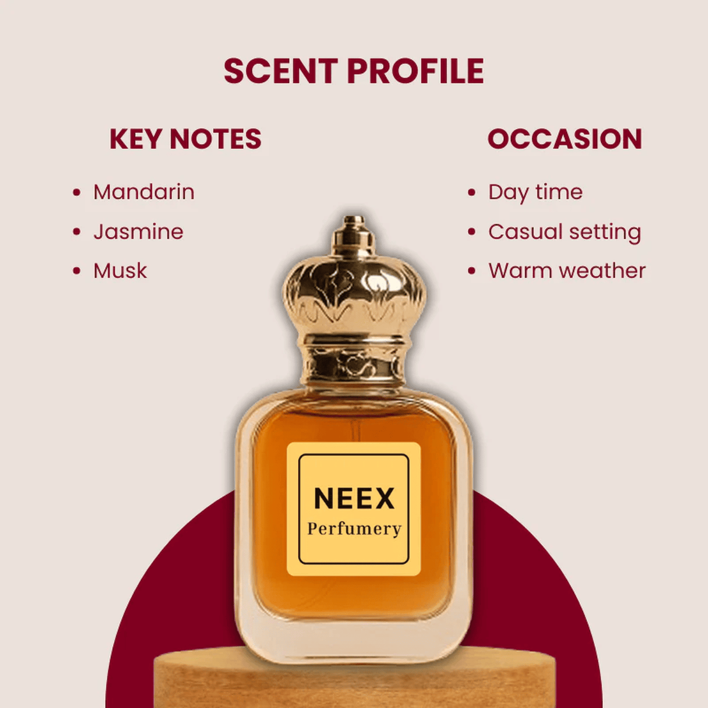 Luxury fragrance with mandarin, jasmine, musk – fresh & elegant