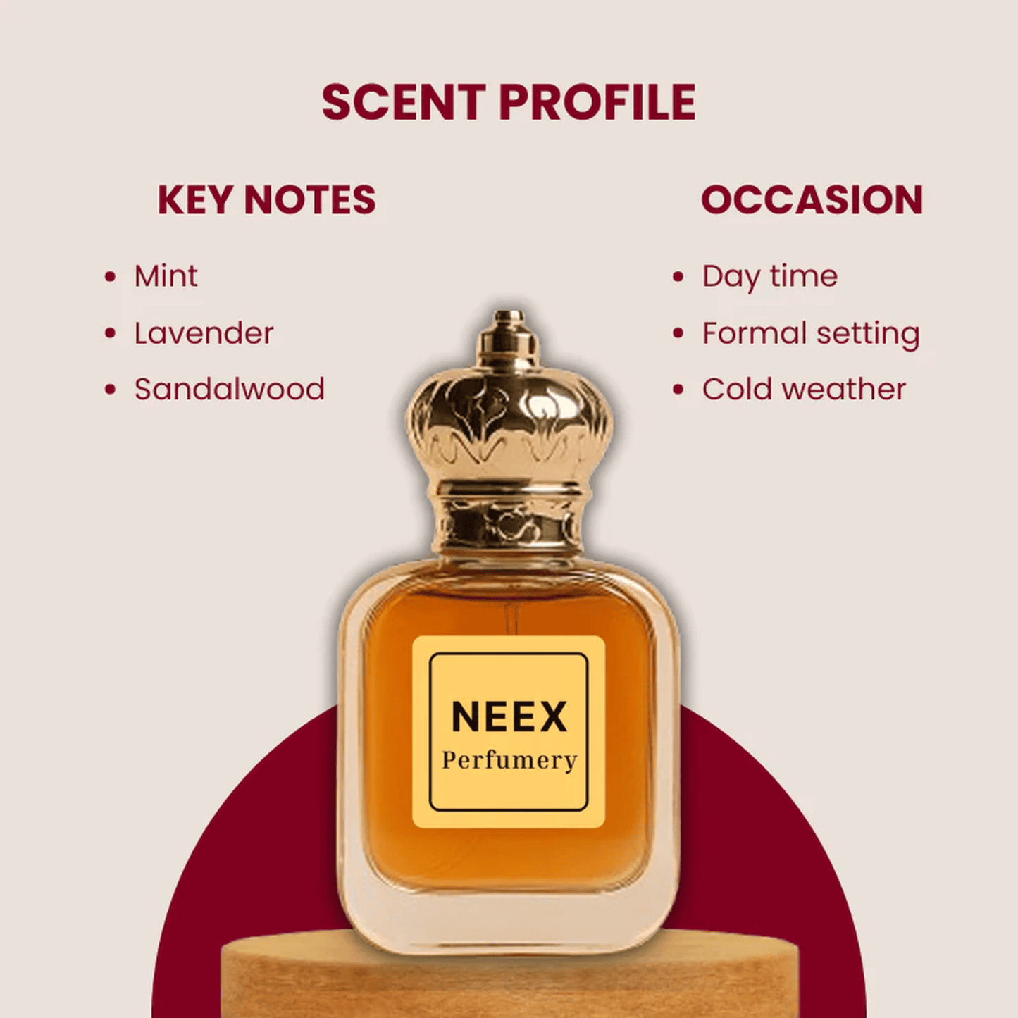 Luxury fragrance with mint, lavender, sandalwood – bold & icy