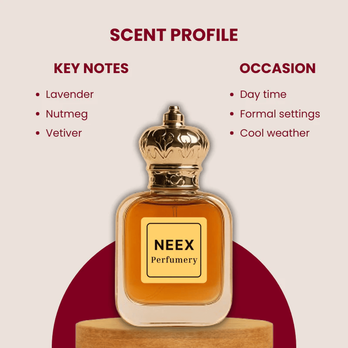 Luxury fragrance with lavender, nutmeg, vetiver – timeless & refined