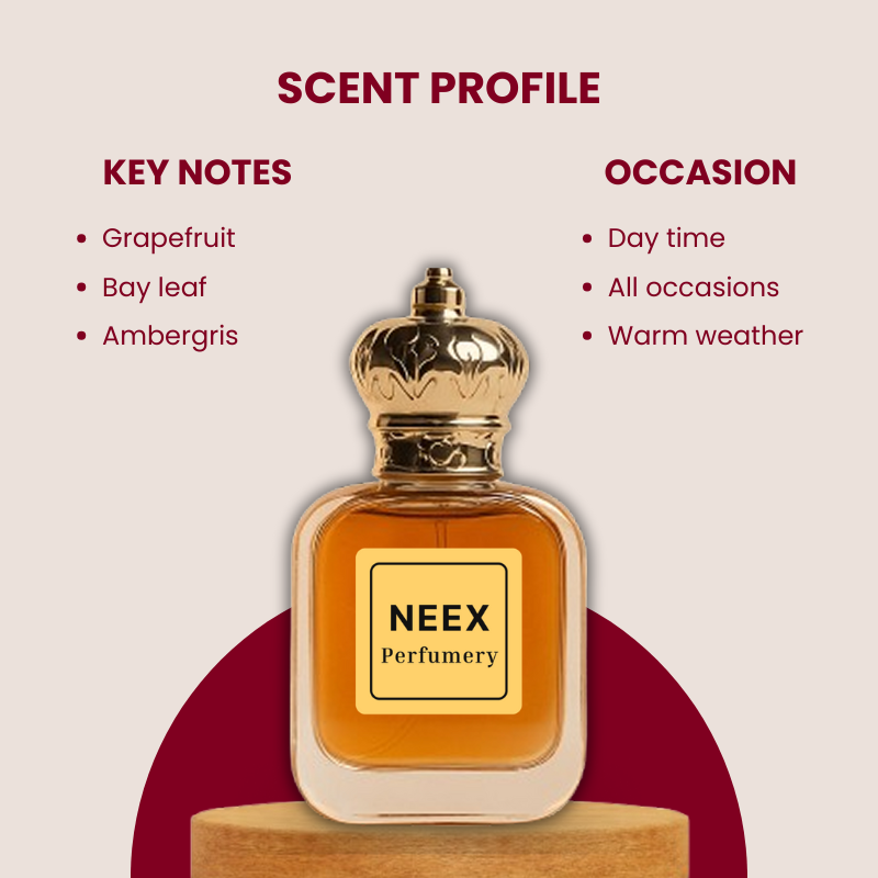 Bold aquatic fragrance with grapefruit, bay leaf, and ambergris – long-lasting freshness