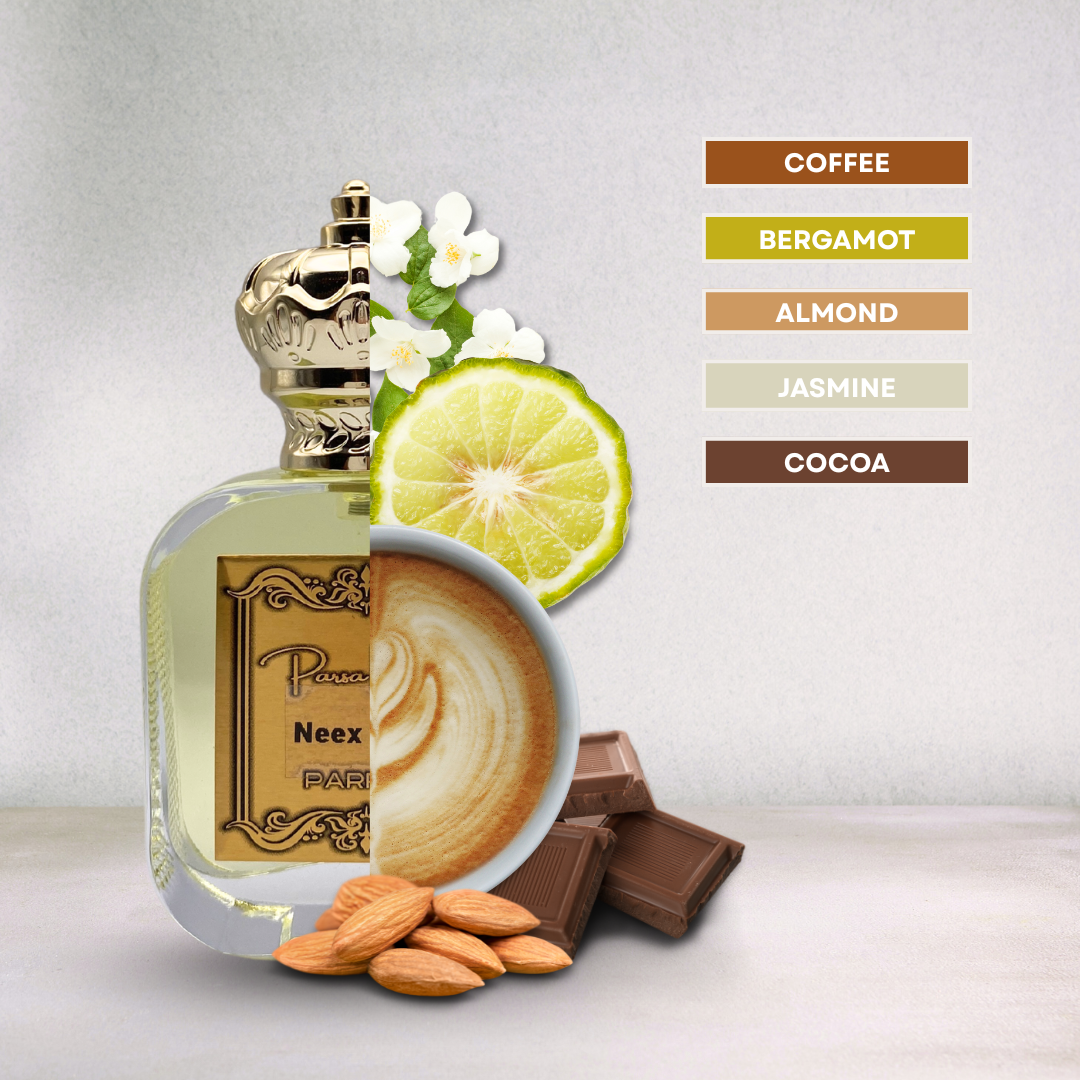 Luxury fragrance with coffee, chocolate, almond – cozy & comforting