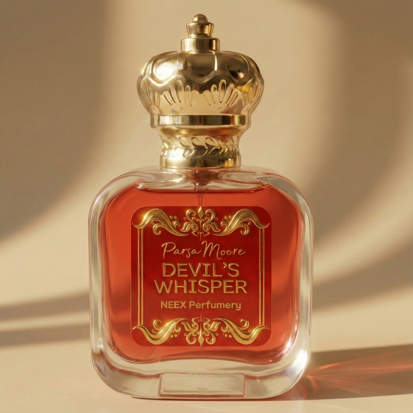 NEEX Devil's Whisper perfume bottle – created by Parsa Moore