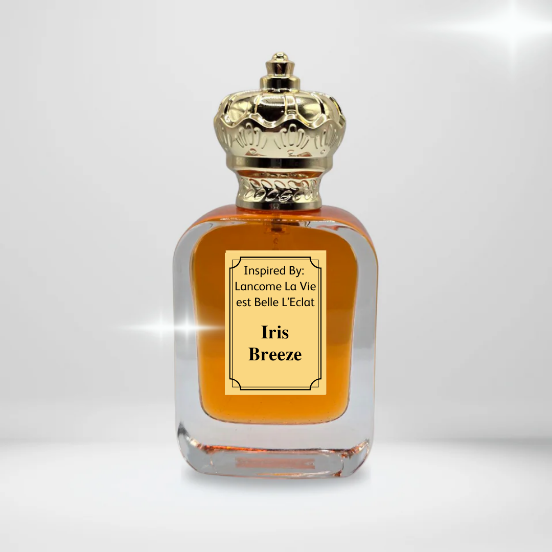 Experience Iris Breeze, inspired by Lancôme's La Vie Est Belle L'Eclat. A radiant blend of sparkling orange blossom, precious iris, and warm vanilla for a long-lasting signature.