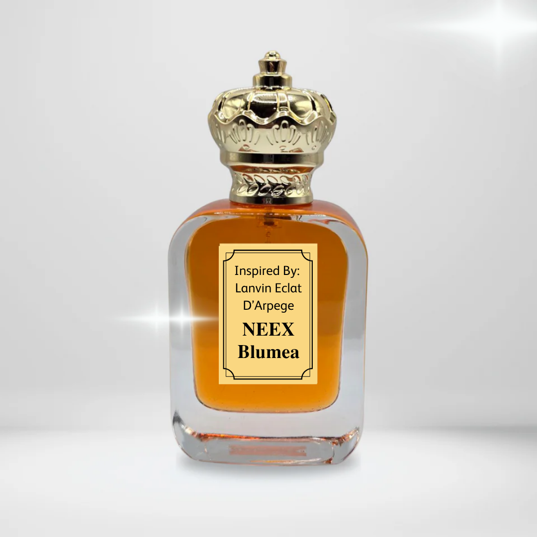 Experience NEEX Blumea, inspired by Lanvin's Eclat d'Arpege. A luminous, long-lasting blend of fresh green lilac, radiant peach blossom, and clean white musk.
