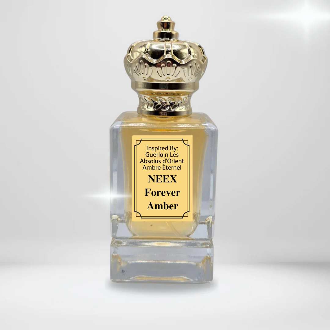 Experience NEEX Forever Amber, inspired by Ambre Éternel, with notes of cinnamon, orange blossom, and ambergris. A deep fragrance perfect for winter nights.