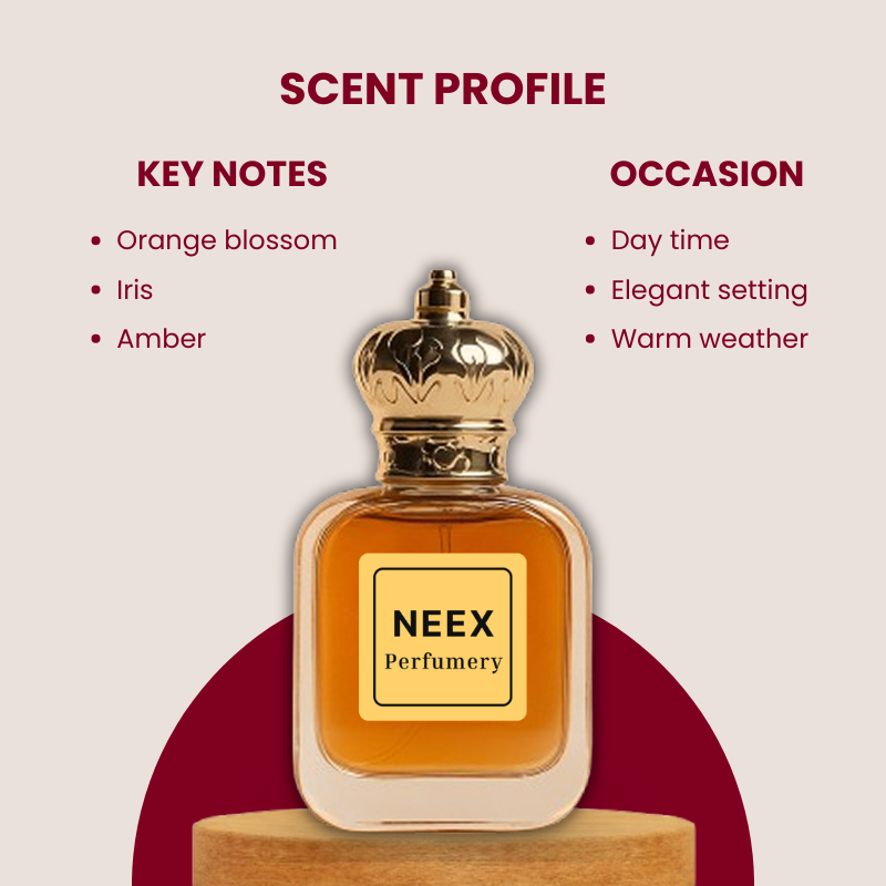 Sophisticated amber floral fragrance with a warm vanilla base and bright citrus notes – radiant & uplifting.