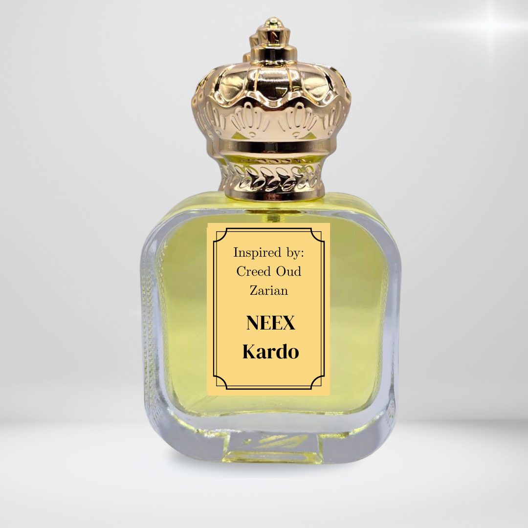 Experience NEEX Kardo, inspired by Oud Zarian, with notes of bergamot, cedarwood, and oud. A bold woody fragrance perfect for winter evenings.
