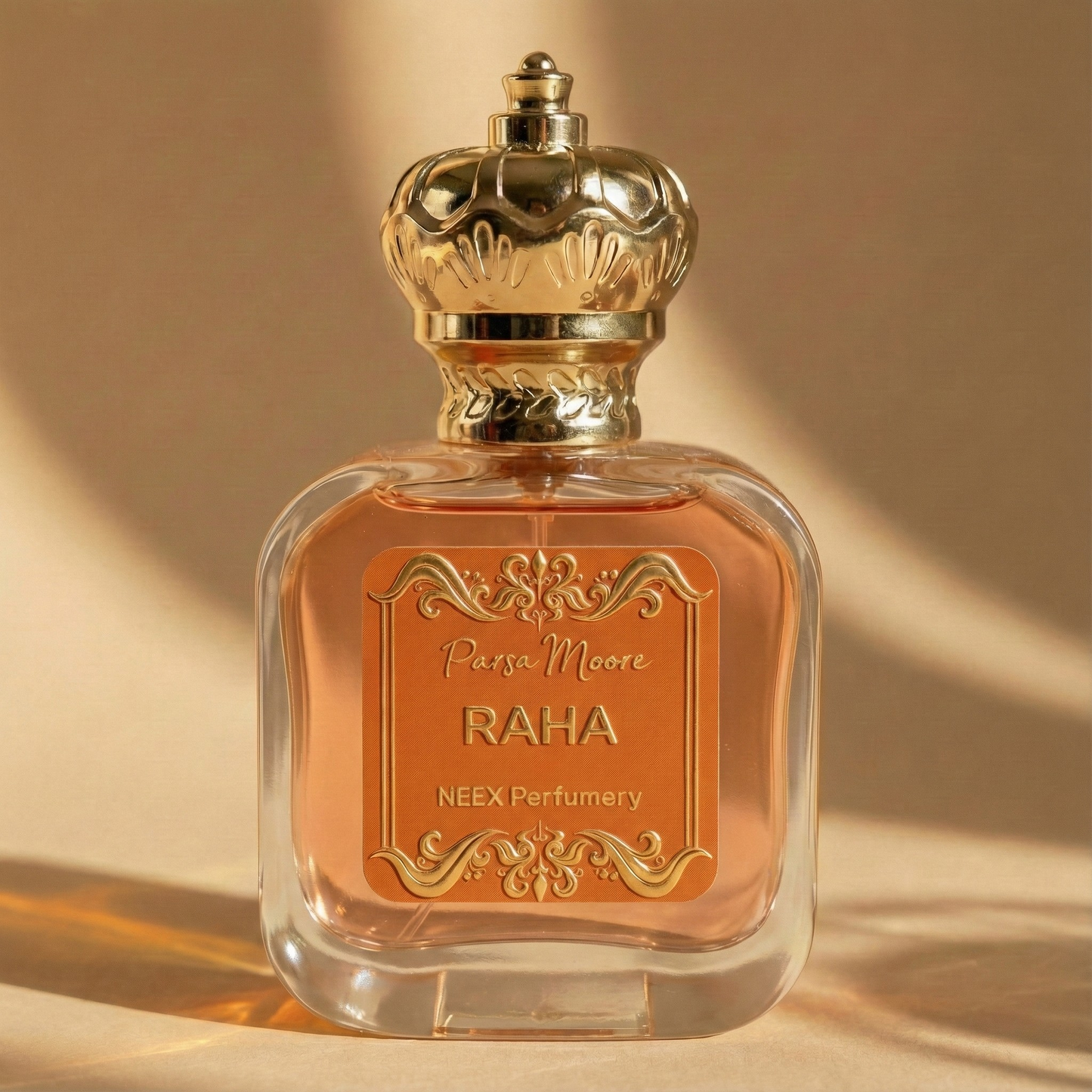 NEEX Raha perfume bottle – created by Parsa Moore