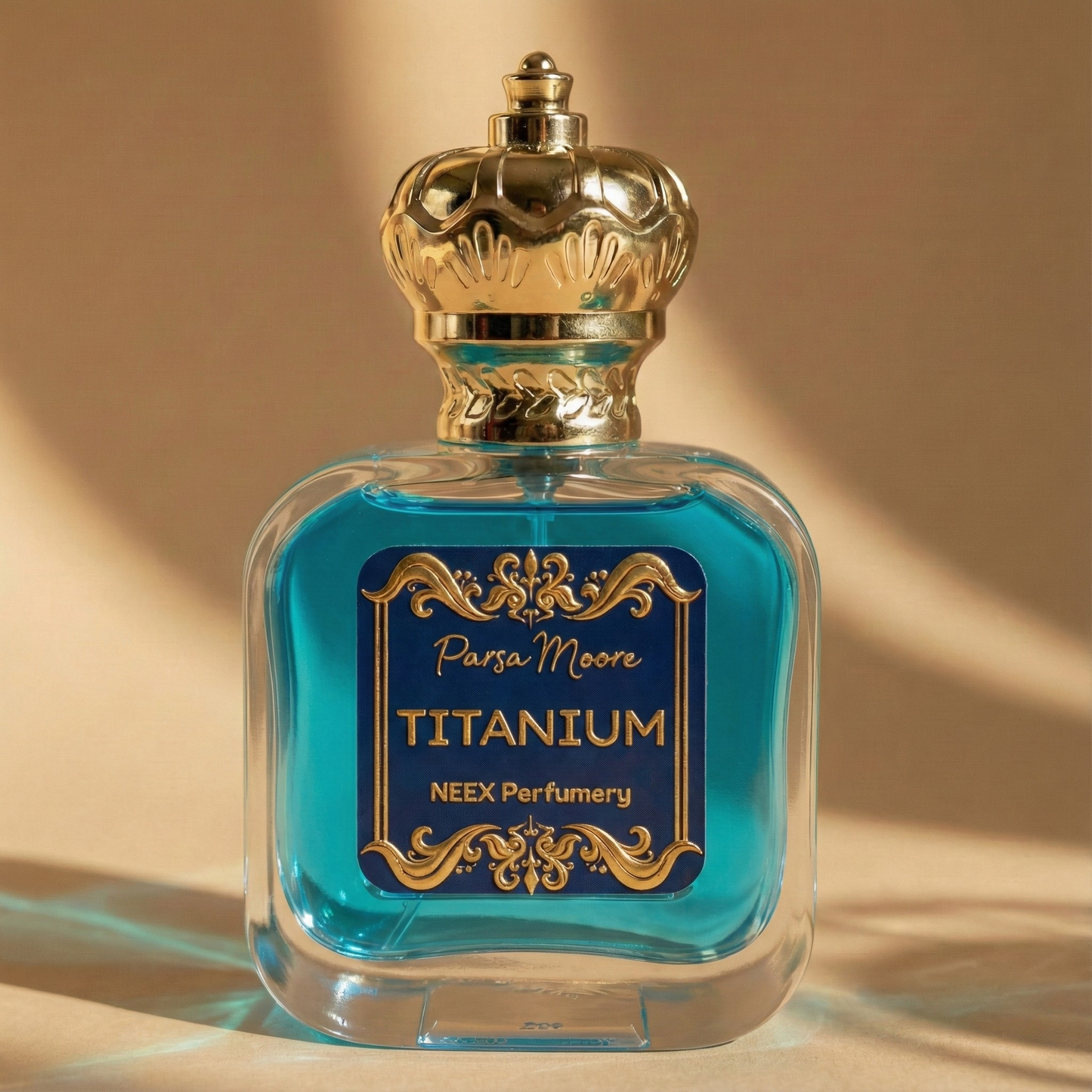 NEEX Titanium perfume bottle – created by Parsa Moore