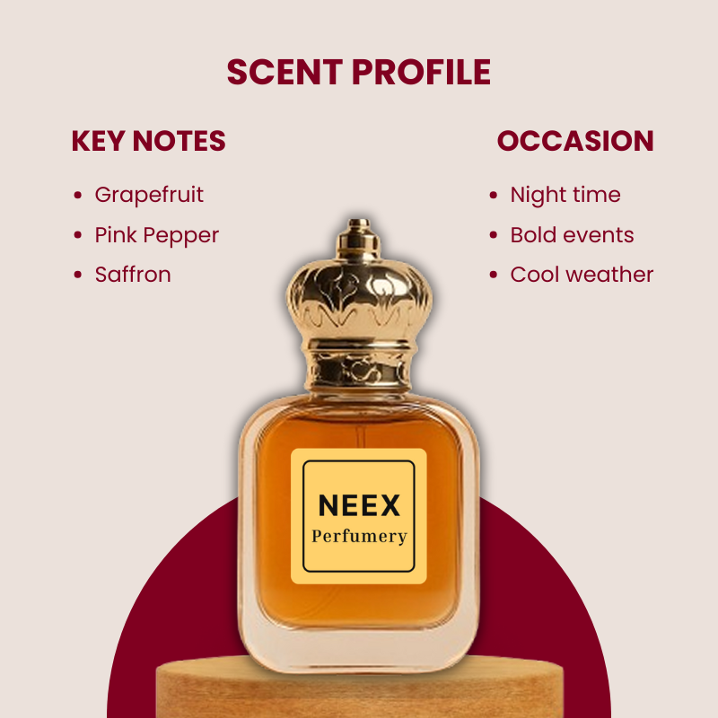 Luxury fragrance with grapefruit, pink pepper, saffron – long-lasting