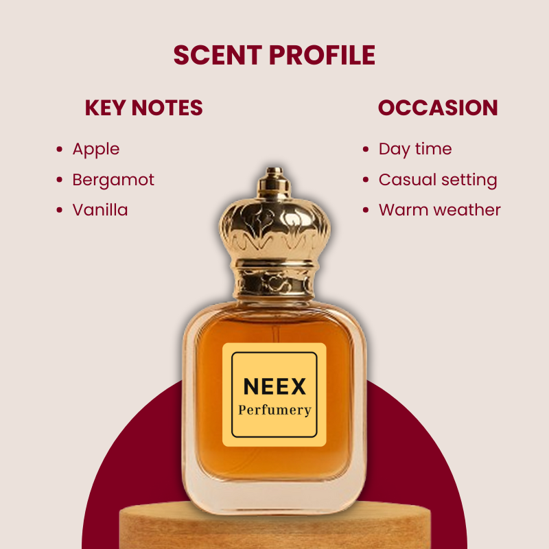 Apple, bergamot, and vanilla – fresh & confident fragrance