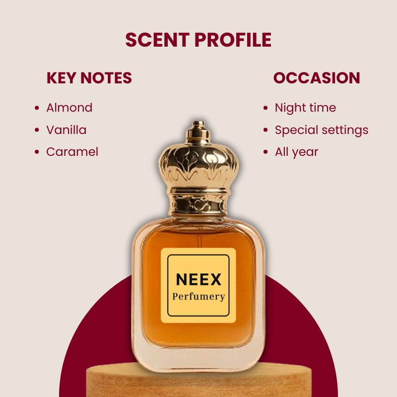 Luxury fragrance with vanilla, almond, and caramel – sweet and long-lasting