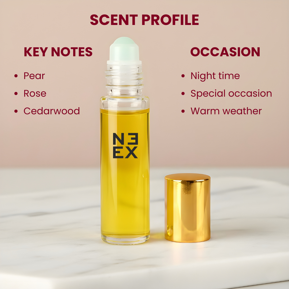 Pear, rose, musk – bright & joyful