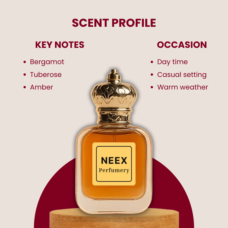 Luxury fragrance with bergamot, tuberose, amber – radiant & creamy